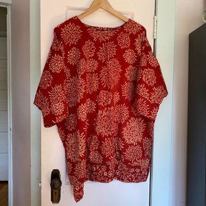 Indian cotton top, block printed in India, size M